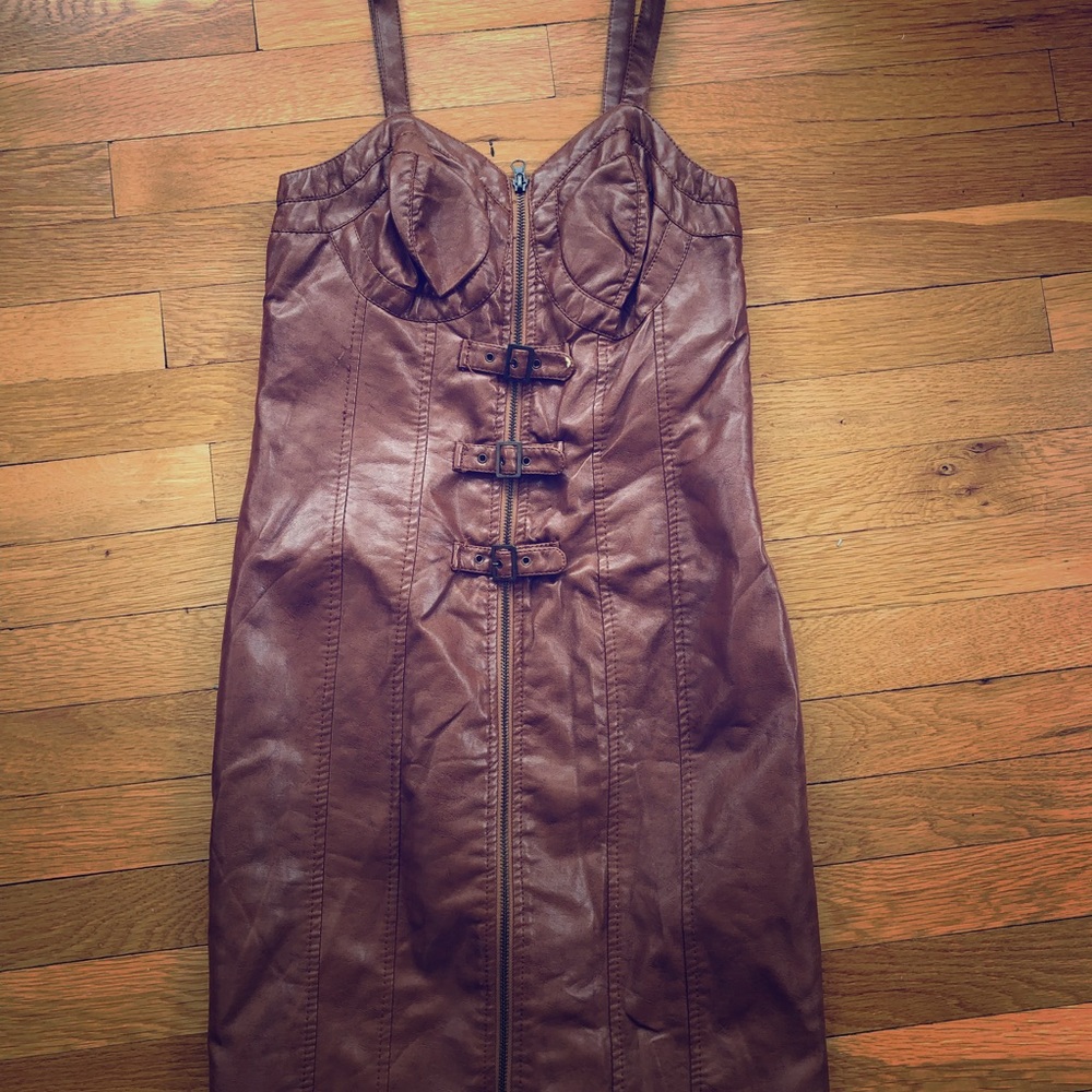 Faux leather dress